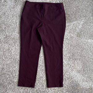 Ann Taylor Petite Wine Blend Stretch Trousers